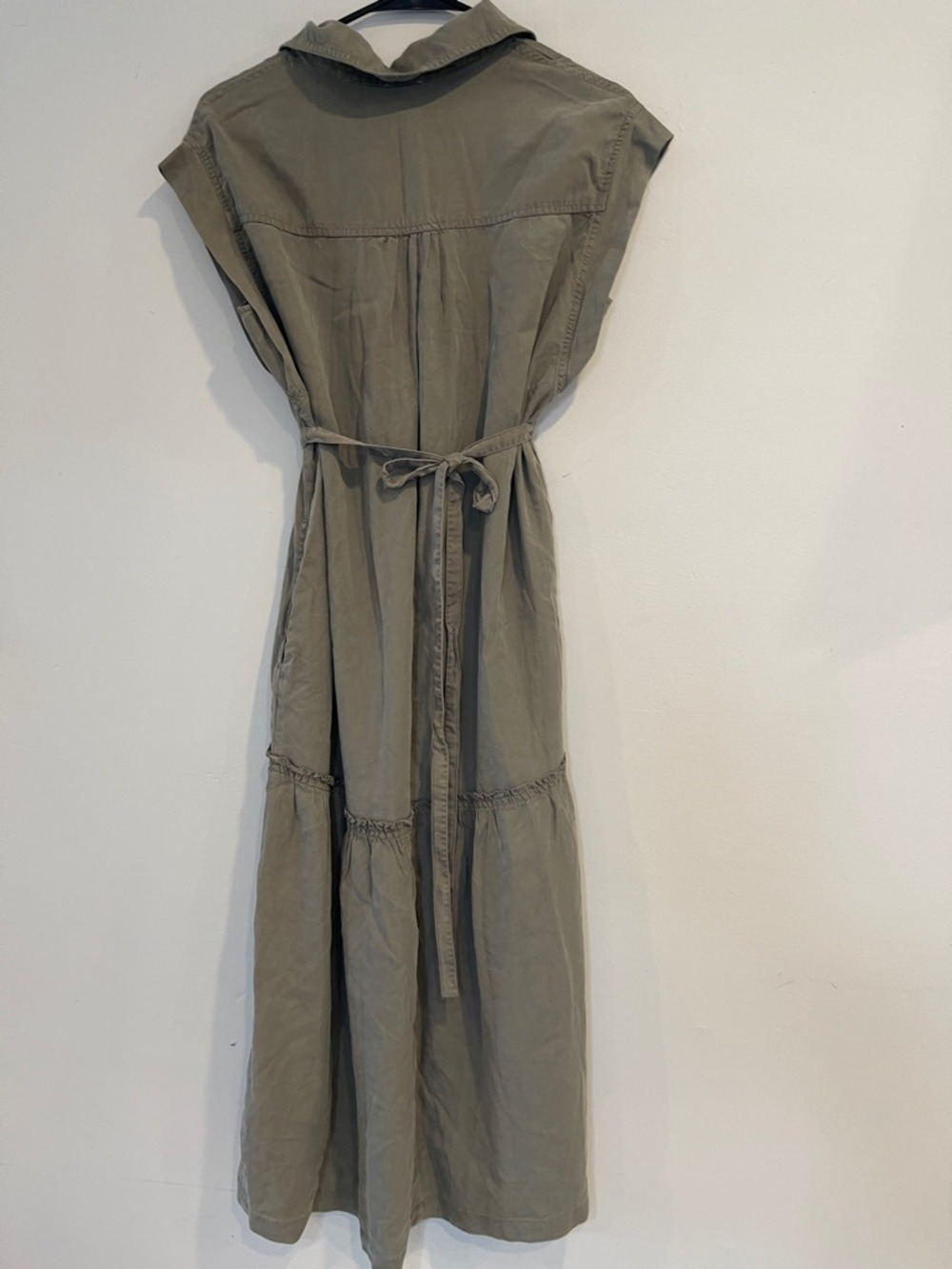 Isabel & Ingrid Short Sleeve Button-Front Belted Maxi Maternity Dress, Small - Picture 6 of 9